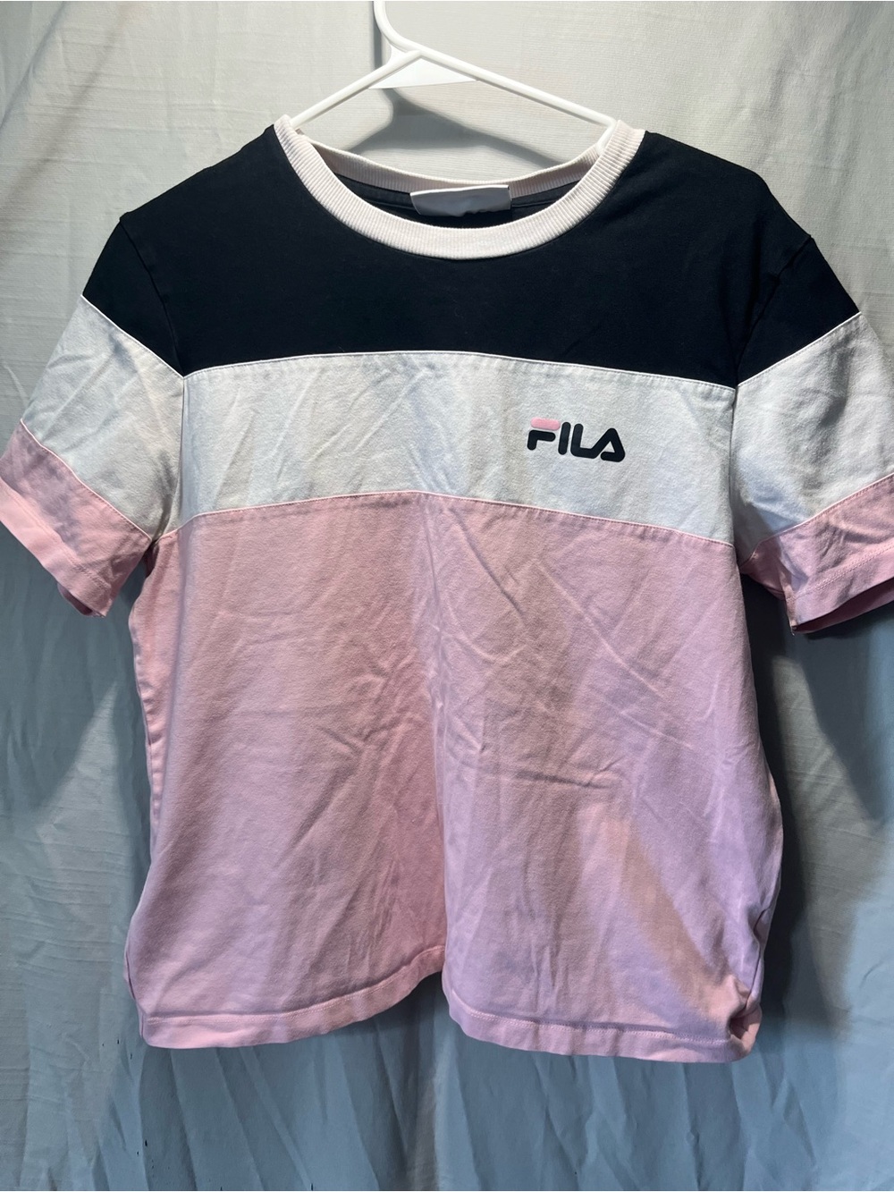 Fila large Colorblock Short Sleeve Tee - Pink/White/Black